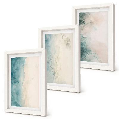 Billedvæg Akvarelmalerier på lærred, minimalistisk stil