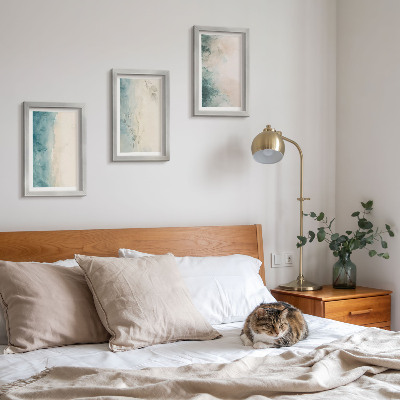 Billedvæg Akvarelmalerier på lærred, minimalistisk stil