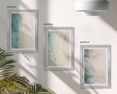 Billedvæg Akvarelmalerier på lærred, minimalistisk stil