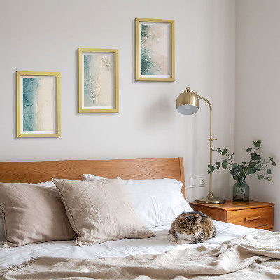 Billedvæg Akvarelmalerier på lærred, minimalistisk stil