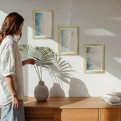 Billedvæg Akvarelmalerier på lærred, minimalistisk stil