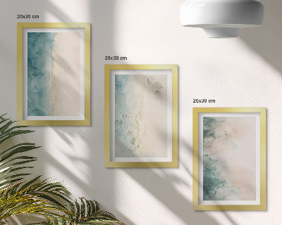 Billedvæg Akvarelmalerier på lærred, minimalistisk stil