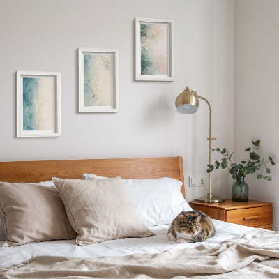 Billedvæg Akvarelmalerier på lærred, minimalistisk stil