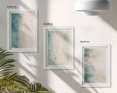 Billedvæg Akvarelmalerier på lærred, minimalistisk stil