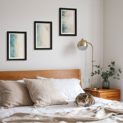 Billedvæg Akvarelmalerier på lærred, minimalistisk stil