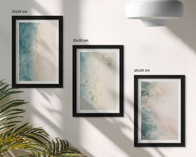Billedvæg Akvarelmalerier på lærred, minimalistisk stil