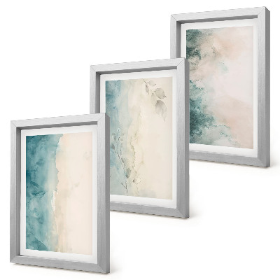 Billedvæg Akvarelmalerier på lærred, minimalistisk stil