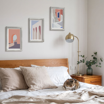 Moderne billedsæt Illustrationer af byarkitektur i minimalistisk stil