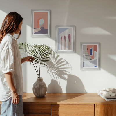 Moderne billedsæt Illustrationer af byarkitektur i minimalistisk stil