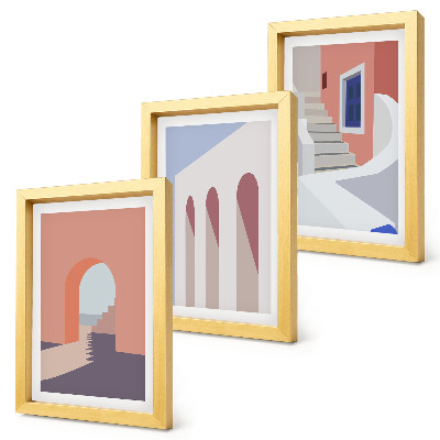 Moderne billedsæt Illustrationer af byarkitektur i minimalistisk stil