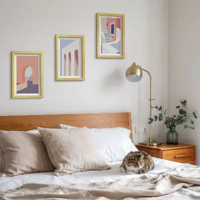 Moderne billedsæt med illustrationer af byarkitektur i minimalistisk stil
