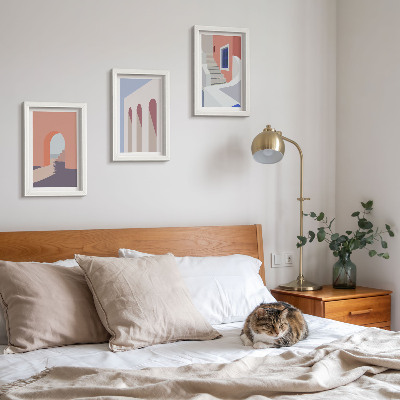 Moderne billedsæt Illustrationer af byarkitektur i minimalistisk stil