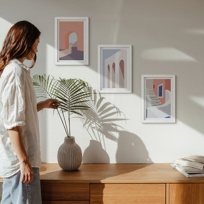 Moderne billedsæt Illustrationer af byarkitektur i minimalistisk stil