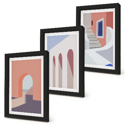 Moderne billedsæt Illustrationer af byarkitektur i minimalistisk stil
