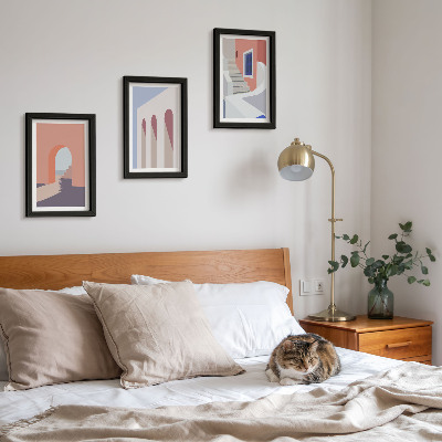 Moderne billedsæt Illustrationer af byarkitektur i minimalistisk stil