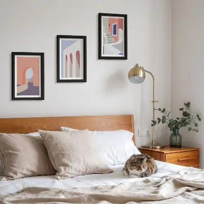 Moderne billedsæt med illustrationer af byarkitektur i minimalistisk stil