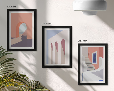 Moderne billedsæt Illustrationer af byarkitektur i minimalistisk stil