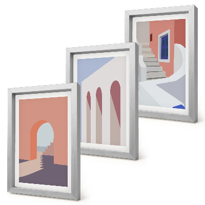 Moderne billedsæt Illustrationer af byarkitektur i minimalistisk stil