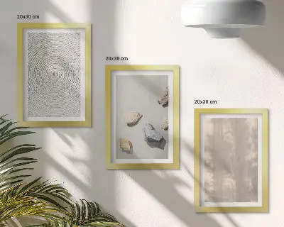 Billedvæg med boho teksturer og naturlige strukturer