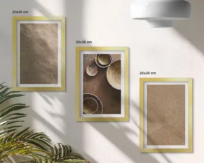 Billeder og rammer med stenstrukturer i moderne minimalistisk stil