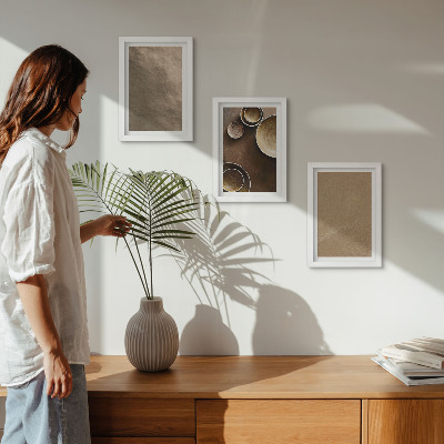 Pakke med billeder og rammer Stenstrukturer i moderne minimalistisk stil
