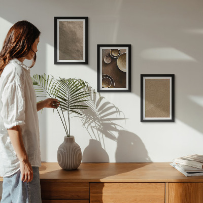 Pakke med billeder og rammer Stenstrukturer i moderne minimalistisk stil
