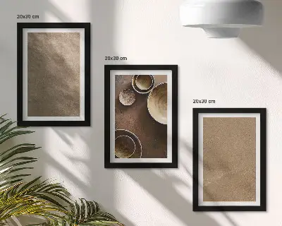 Billeder og rammer med stenstrukturer i moderne minimalistisk stil