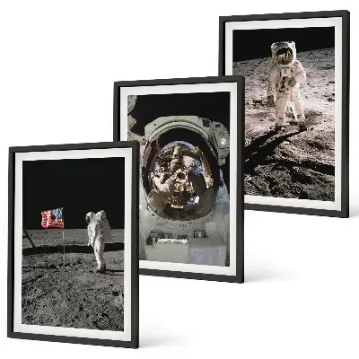 Billedvæg med NASA-motiv astronaut der lander på månen