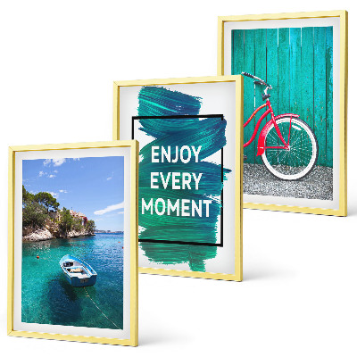 Triptykon billeder med ramme Inspiration til cykel på havbåd