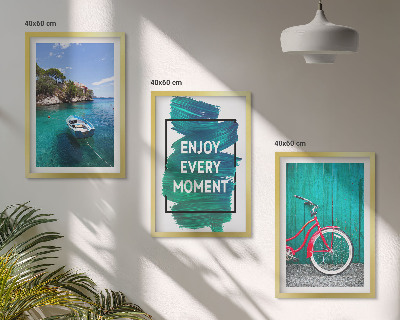 Triptykon billeder med ramme Inspiration til cykel på havbåd