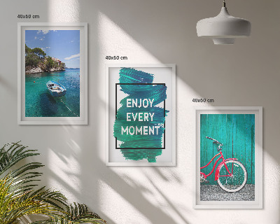 Triptykon billeder med ramme Inspiration til cykel på havbåd