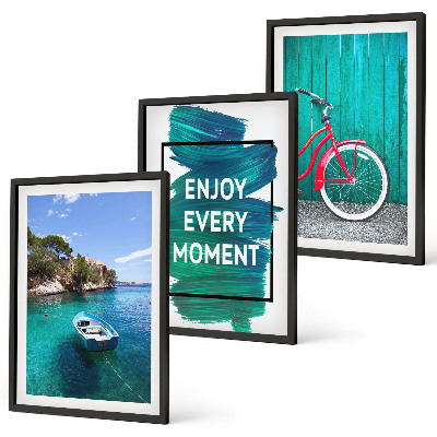 Triptykon billeder med ramme Inspiration til cykel på havbåd