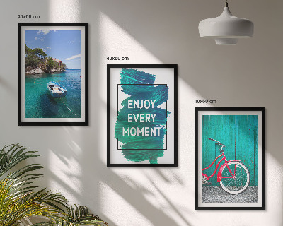 Triptykon billeder med ramme Inspiration til cykel på havbåd