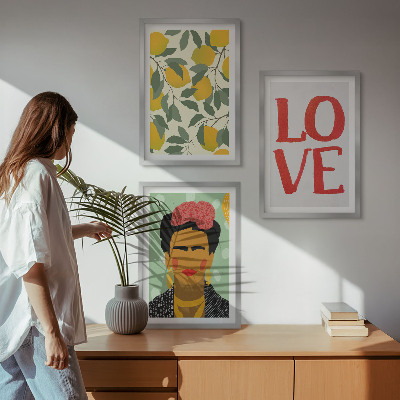 Billedsæt til soveværelset Citroner ELSKER portræt af Frida
