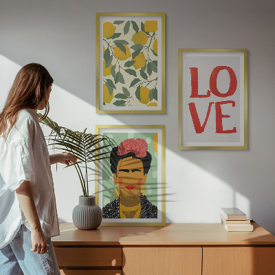 Billedsæt til soveværelset Citroner ELSKER portræt af Frida