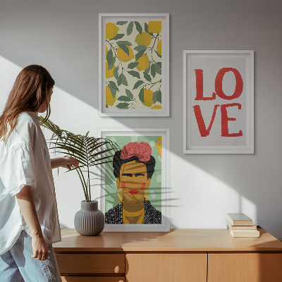 Billedsæt til soveværelset Citroner ELSKER portræt af Frida