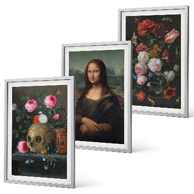 Billedvæg inspiration Blomster kranieportræt Mona Lisa
