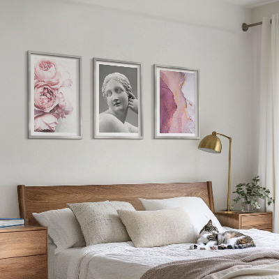 Billedvæg inspiration Abstrakt kvindeskulptur med pæoner