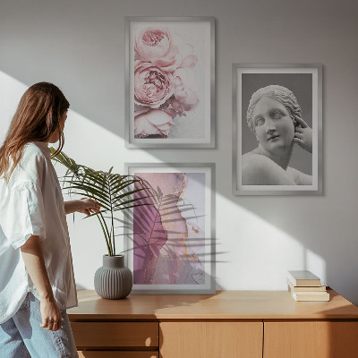 Billedvæg inspiration Abstrakt kvindeskulptur med pæoner