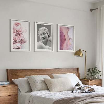 Billedvæg inspiration Abstrakt kvindeskulptur med pæoner