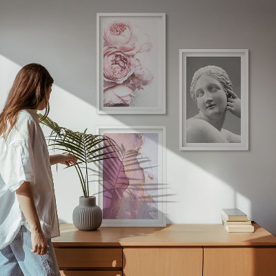 Billedvæg inspiration Abstrakt kvindeskulptur med pæoner
