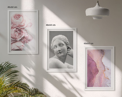 Billedvæg inspiration Abstrakt kvindeskulptur med pæoner