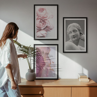 Billedvæg inspiration Abstrakt kvindeskulptur med pæoner