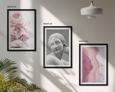 Billedvæg inspiration Abstrakt kvindeskulptur med pæoner