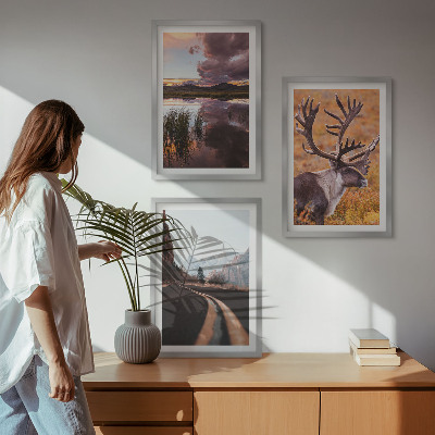 Billedvæg inspiration Bjerglandskaber med rensdyr