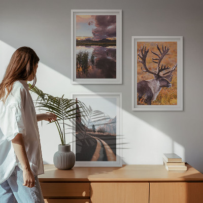 Billedvæg inspiration Bjerglandskaber med rensdyr