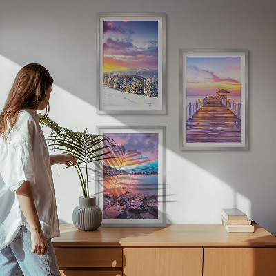 Billedvæg inspiration Vinterbjergsølandskab