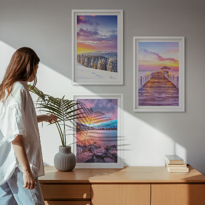 Billedvæg inspiration Vinterbjergsølandskab