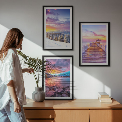 Billedvæg inspiration Vinterbjergsølandskab