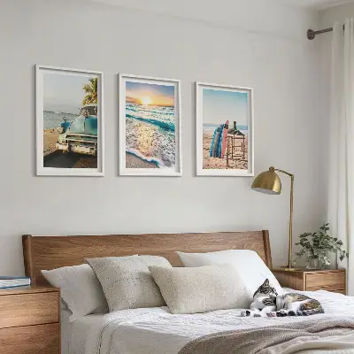 Billedvæg inspiration med Miami solnedgangsferie
